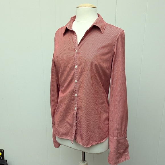 Tommy Hilfiger Tops - Vintage Y2K Red And White Striped Button Down By Tommy Hilfiger Size L